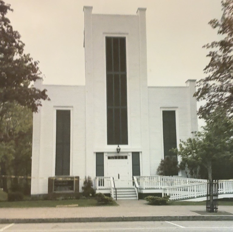 Church front before restoration — no spires